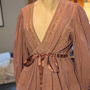 Free People balloon sleeves boho top